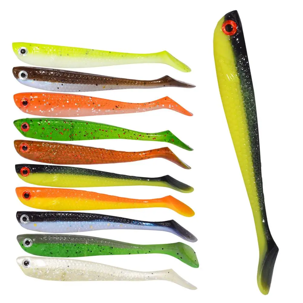  10pcs/lot Soft Bait Fish 75mm 2.8g Fishing Lure TT Shad Silicone Bass Minnow Bait Swim baits Plasti