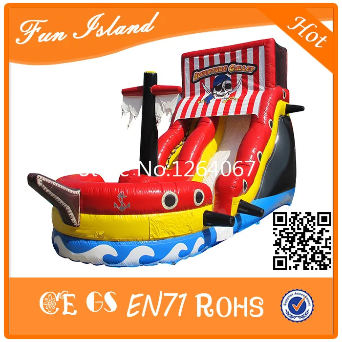 

7m Red Pirate Ship Inflatable Slide, Inflatable Bounce Playground, Inflatable Pirate Ship Free Shipping