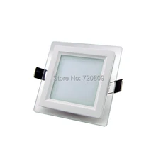 10 шт./лот 6 Вт светодиодный ультратонкое стекло панель свет кухня квадратная Потолочная люстра Чистый/теплый белый