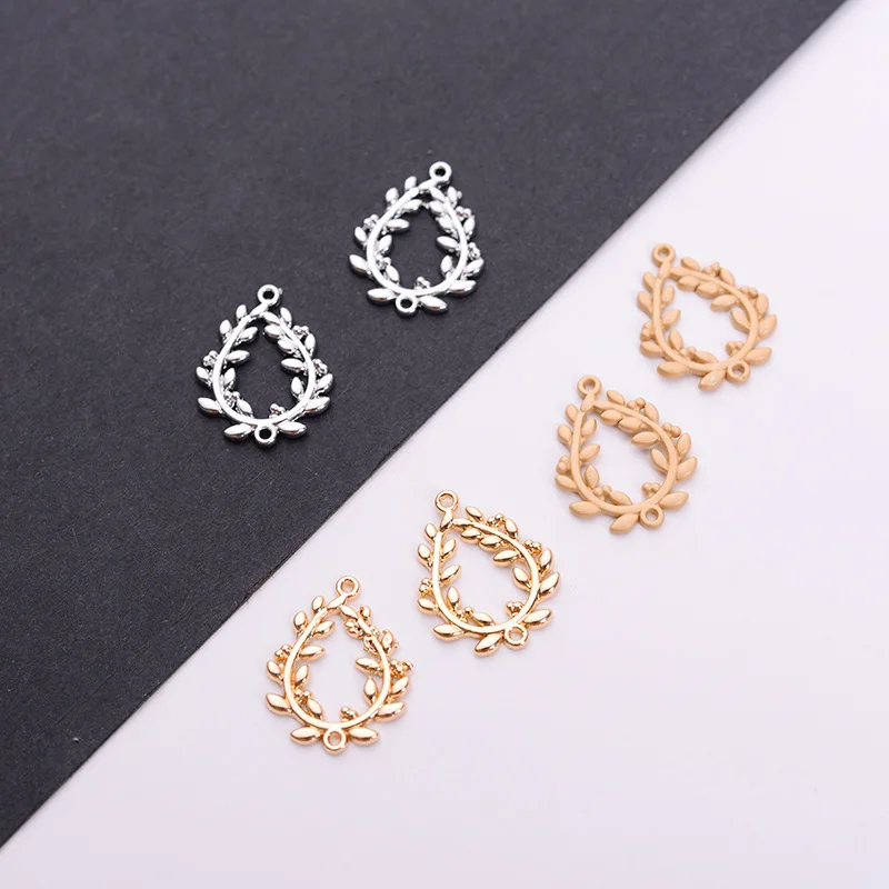 5pcs DIY Boho Leaves Bracelet Connector Findings Jewelry Charms Gold Two Holes Dangle Earring Pendant Making C120 | Украшения и