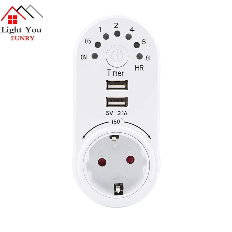 German Standard USB Charging Timing Socket Household Smart Countdown Power Switch Socket Energy Saving Socket 8 Hours