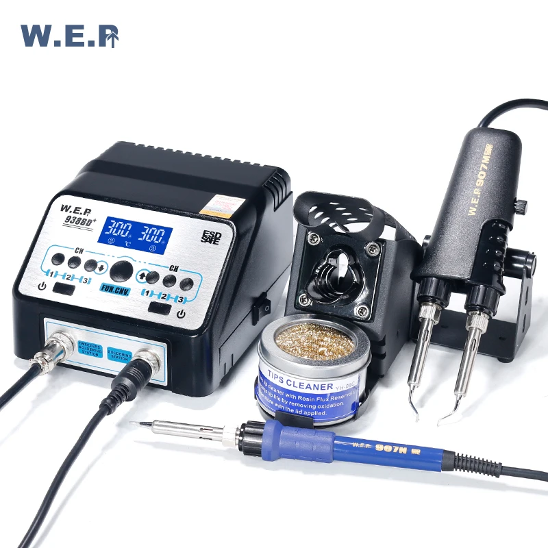 WEP 938BD + паяльный пинцет Электрический паяльник ремонтная станция для BGA