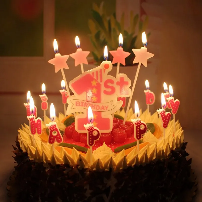 1 шт. свечи на день рождения для первого дня рождения, вечерние свечи на день рождения для мальчиков и девочек, цифровые свечи для маленьких детей, подарочные украшения для торта