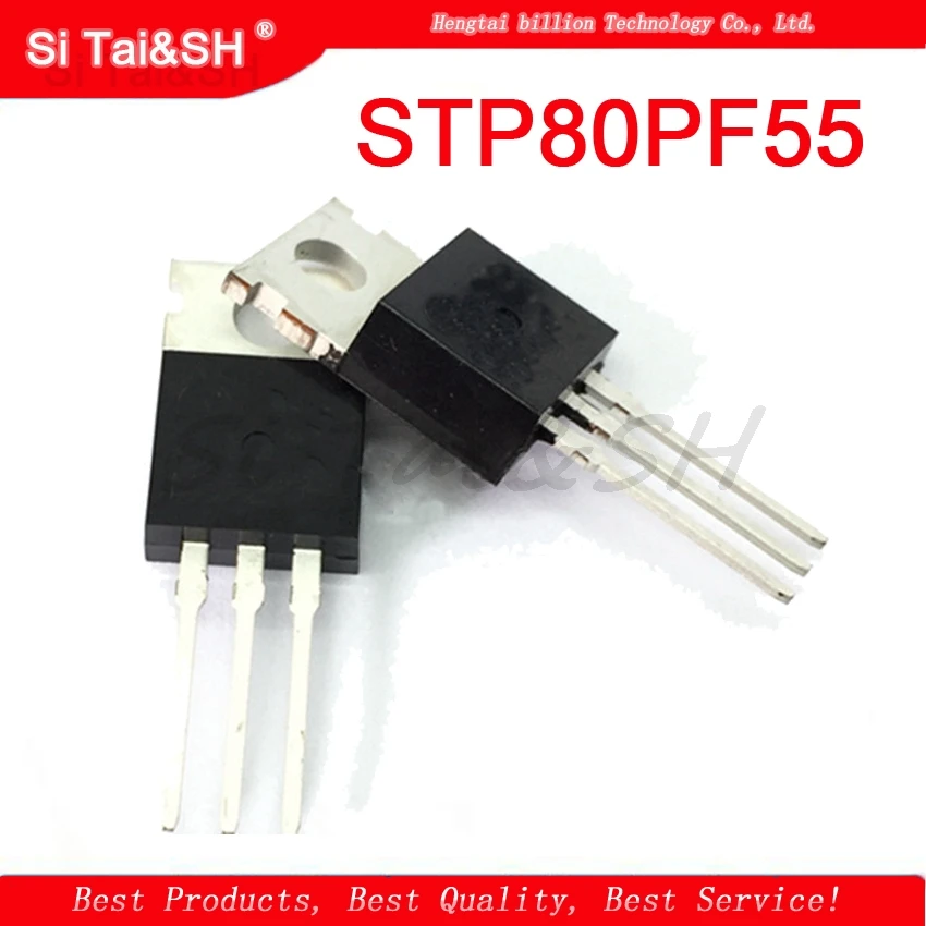 

5PCS STP80PF55 P P80PF55 80A55V TO-220 integrated circuit