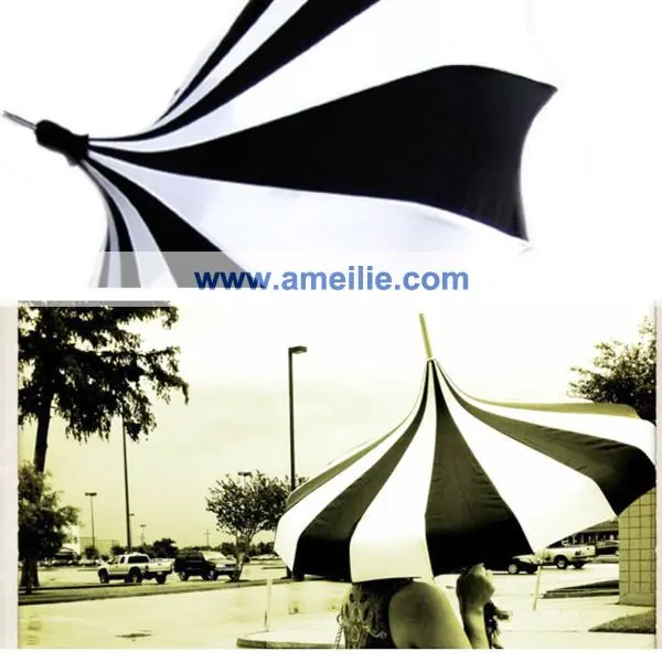 Винтаж Стиль белый и черный в полоску Цвет Свадебная вечеринка принцессы пагода зонтик Для Мужчин's Защита от солнца зонтик