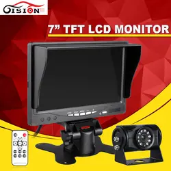 Высокое качество 7'monitor lcd TFT Автомобильный парковочный подголовник монитор, 600TVL широкий камера заднего вида CCD с монитором