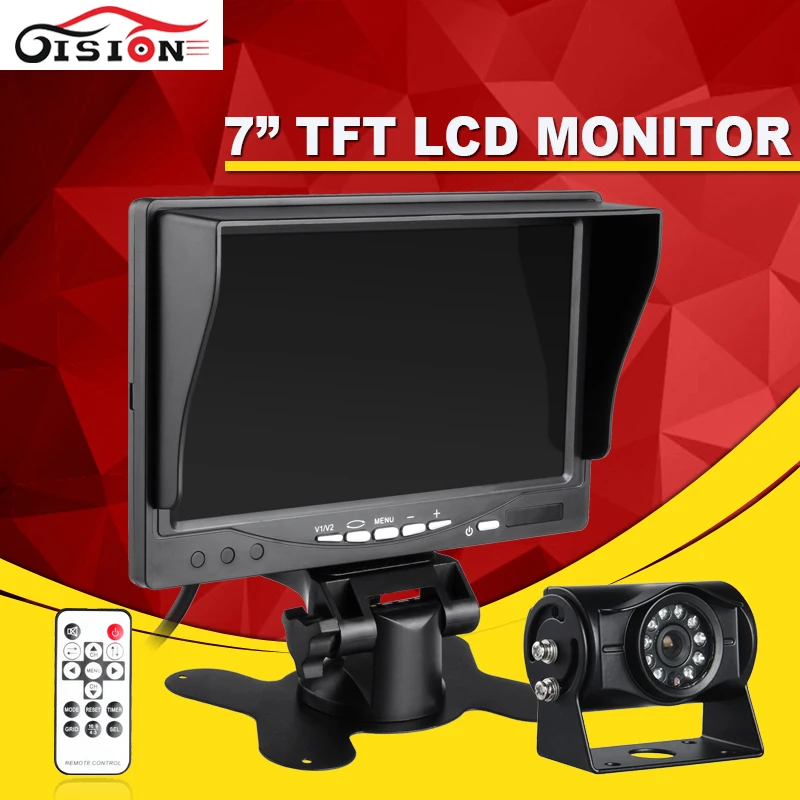 

High Quality 7'monitor LCD TFT Car Parking Headrest Monitor ,600TVL Wide CCD Rear View Camera With Monitor