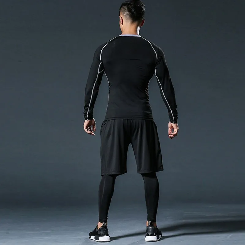 Men Sportswear Elastic Sport Suits Breathable Tracksuit Jogging Training Gym Fitness Workout Clothes Quick Dry Running Set Male Men Sportswear Elastic Sport Suits Breathable Tracksuit Jogging Training Gym Fitness Workout Clothes Quick Dry Running Set Male