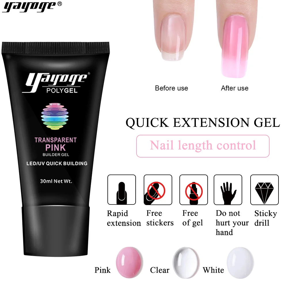 Yayoge Poly Gel Set arte esmalte de uñas Venta rápida extensión de uñas Gel UV barniz poligel claro Rosa Gel laca kit de Yayoge Poly Gel Set arte esmalte de uñas Venta rápida extensión de uñas Gel UV barniz poligel claro Rosa Gel laca kit de