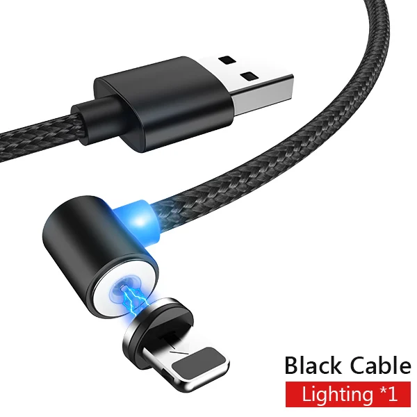 NOHON Магнитный l-образный кабель для быстрой зарядки Micro usb type C для samsung Xiaomi iPhone Универсальный Магнитный шнур для зарядки - Цвет: 1 IOS black cable