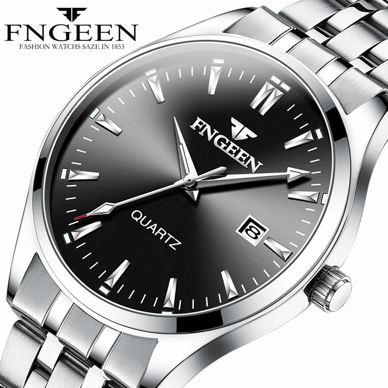 

Relogio Masculino FNGEEN Mens Watches Luxury Brand Stainless Steel Waterproof Date Clock Fashion Casual Luminous Wrist Watches