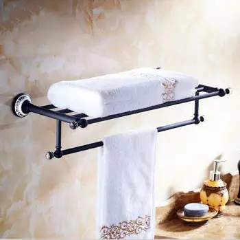 

Free Shipping Crystal copper chrome/gold/antique/black finish towel holder, towel rack Bathroom accessories towel bars JM5303