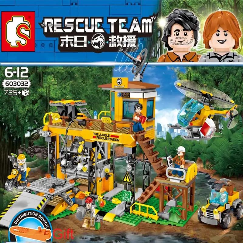 

Sembo 603032 Rescue Station Compatible with City series The Jungle Rescue team model Building Blocks figure toys gift