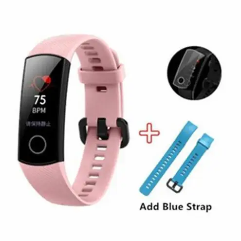 add sky blue strap f huawei Honor Band 4 стандартная версия Смарт-браслет цветной экран сенсорная панель монитор сердечного ритма сна - Цвет: add sky blue strap f