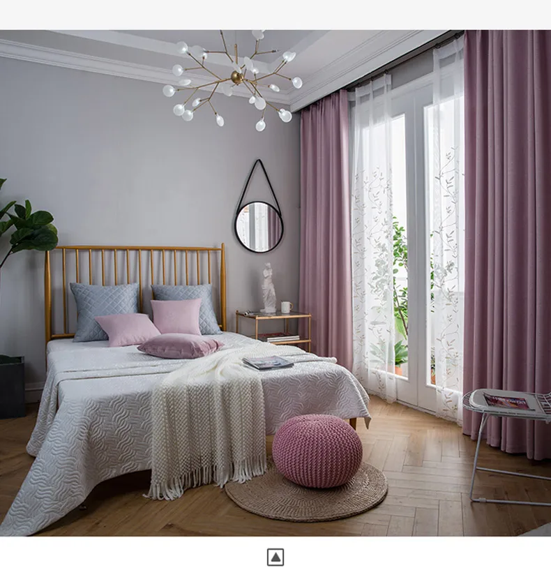 Скандинавский стиль хлопок затемненные шторы для гостиной простые современные Твердые готовые занавески для спальни тени ткани