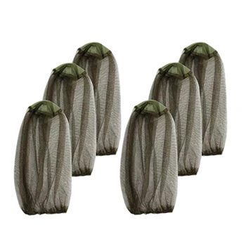 

Mosquito Head Net Beekeeper Face Protector Hat Bug Fly Gnat Screen Head Mesh Net For Fishing Camping Gardening 6Pcs