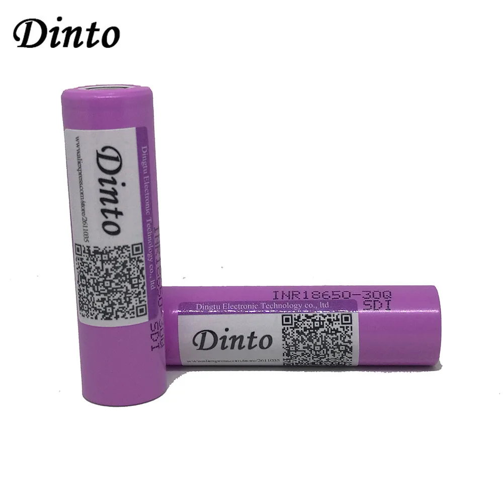 Dinto 2pcs/lot 3000mAh 30Q 3.7V Battery for Samsung Rechargeable INR18650 Li ion Lithium
