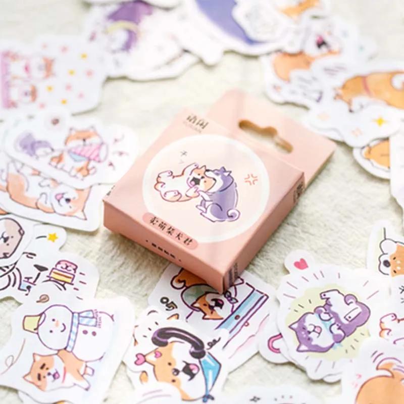 

50 pcs/pack Shiba Dog Decorative Stickers Cute Adhesive Journal DIY Stickers Diary Label Scrapbooking sticker School Supplies
