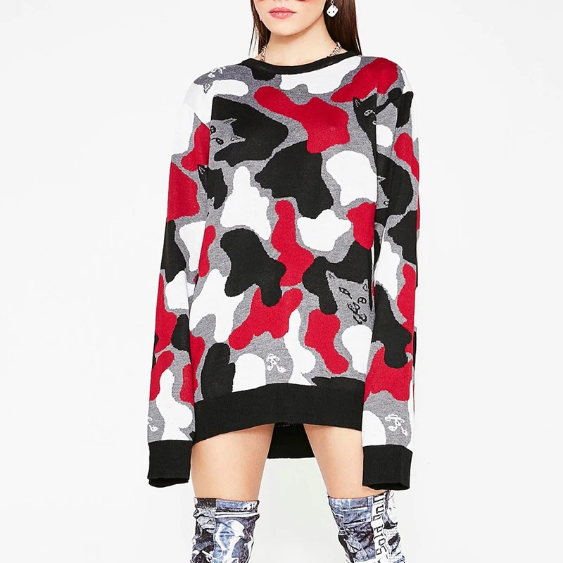 oversized camo jumper