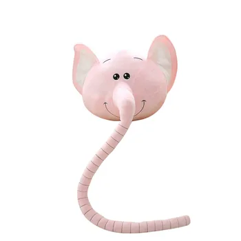 

1pc Cute Plush Elephant Head Soft Elefante Baby Toy Long Nose Elephant Pillow Stuffed Toys Cushion for Kids