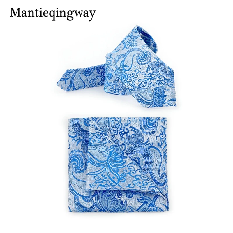 Mantieqingway Классический Пейсли Цветочный галстук с рисунком наборы с платком для мужчин Свадебный карман квадратный шеи комплект галстуков Gravatas corbatas