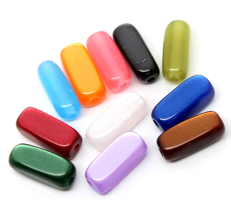 

DoreenBeads Resin Spacer Beads Rectangle Mixed About 14mm( 4/8") x 6mm( 2/8"), Hole: Approx 1mm, 15 PCs new
