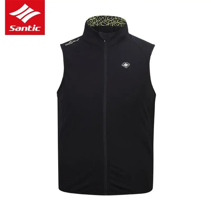 

Santic Mens Sleeveless Cycling Jacket Windproof Warm Cycling Clothing Mountain Road Bike Jacket Spring Autumn Windproof Bicycle