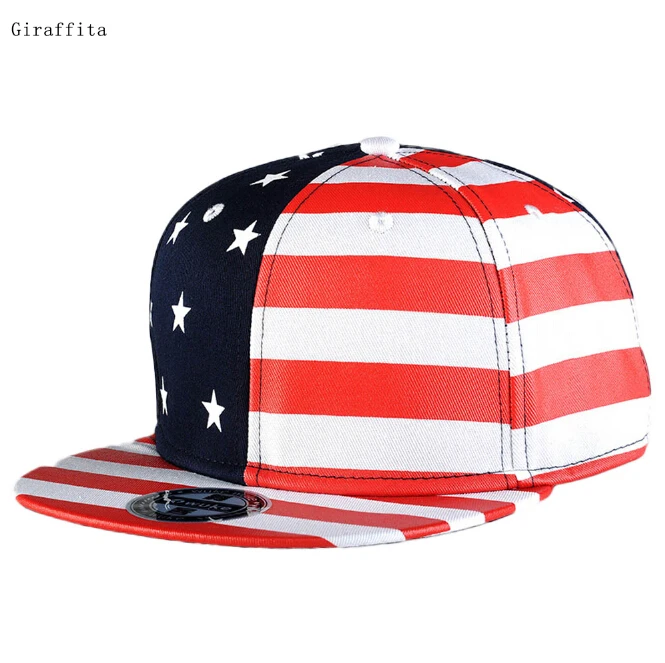 

Fashion Street Dance Cool Hip Hop Caps USA Flag Snapback Baseball Caps Hats American Flag