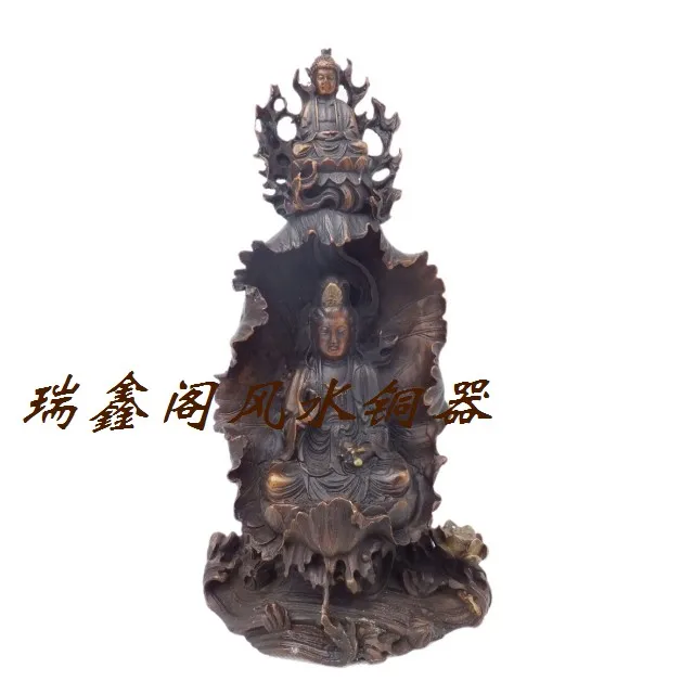 

Bronze statue copper lotus bronze statue double decoration apotropaic