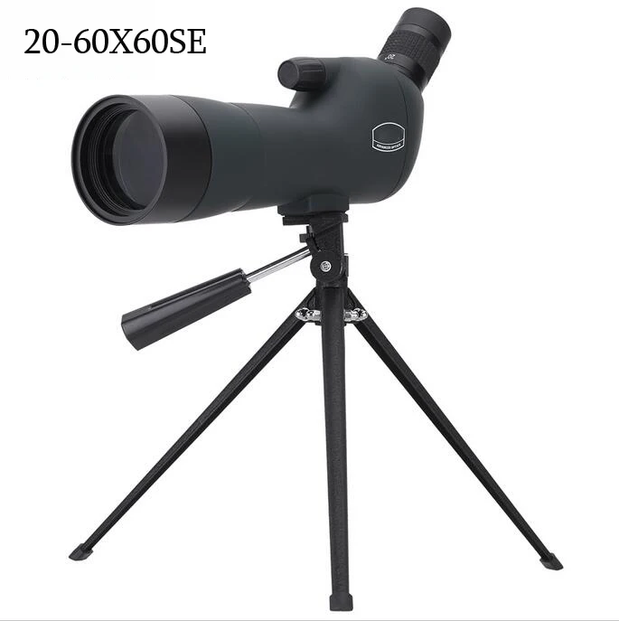 20-60X60 Zoom HD Adjustable Monocular Telescope Spotting Scope with Portable Tripod Telescopio for Birdwatching Hunting