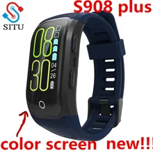 S908 Плюс GPS Смарт-браслет Heart Rate/монитор сна Сидячий напоминание шагомер IP68 водонепроницаемый смарт-часы с цветной ЖК-дисплей