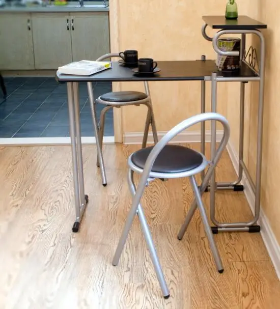 Furniture. White table. Eat desk and chair, desk. Collapsible 1 table, 2 chairs