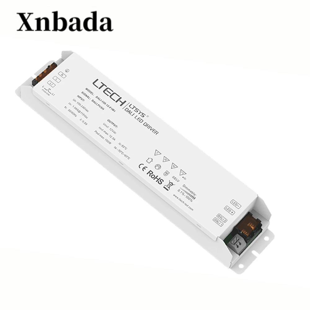 

LTECH DALI-150-12-F1M1 led dimming driver;AC100-240V input;DC12V 12.5A 150W output CV Dimming Driver