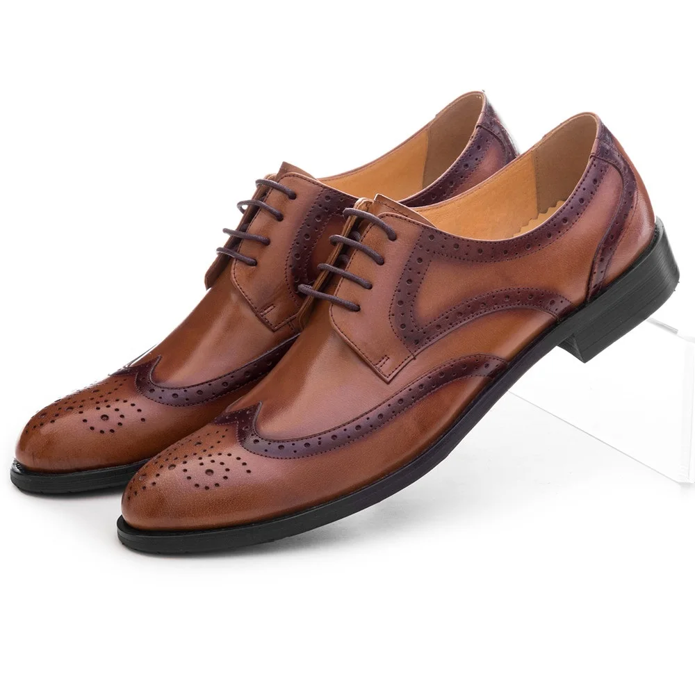 Brown Oxfords Social Shoes Mens Dress 