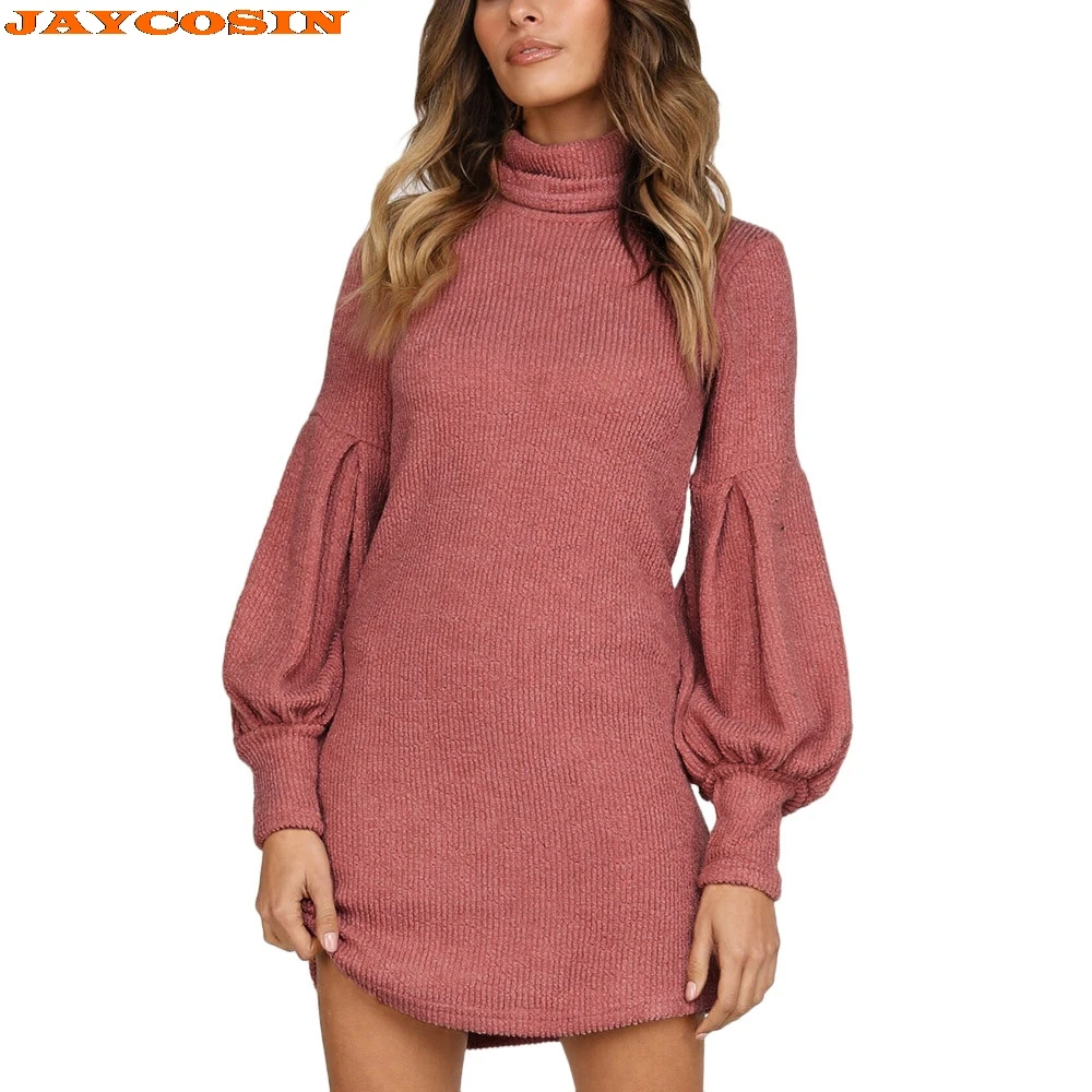 

JAYCOSIN Hot Fashion Design Women Solid Color Sweater Long Sleeve O-Neck knitting Sweater Tops High Quality Sweater New