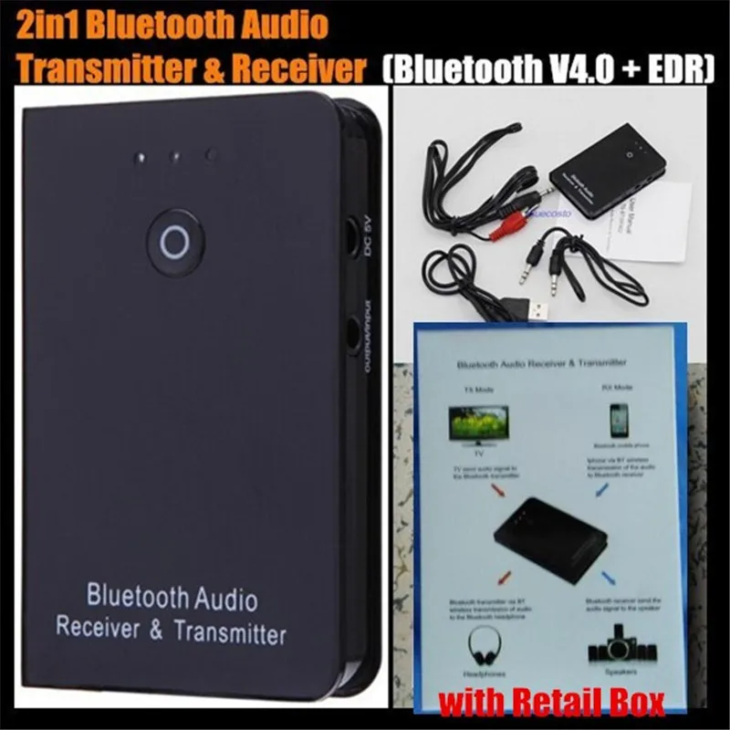 

10pcs! Bluetooth Transmitter&Receiver Wireless A2DP Audio Adapter 3.5mm 2 in 1 Dual-use Portable Music Player Wireless Adapter