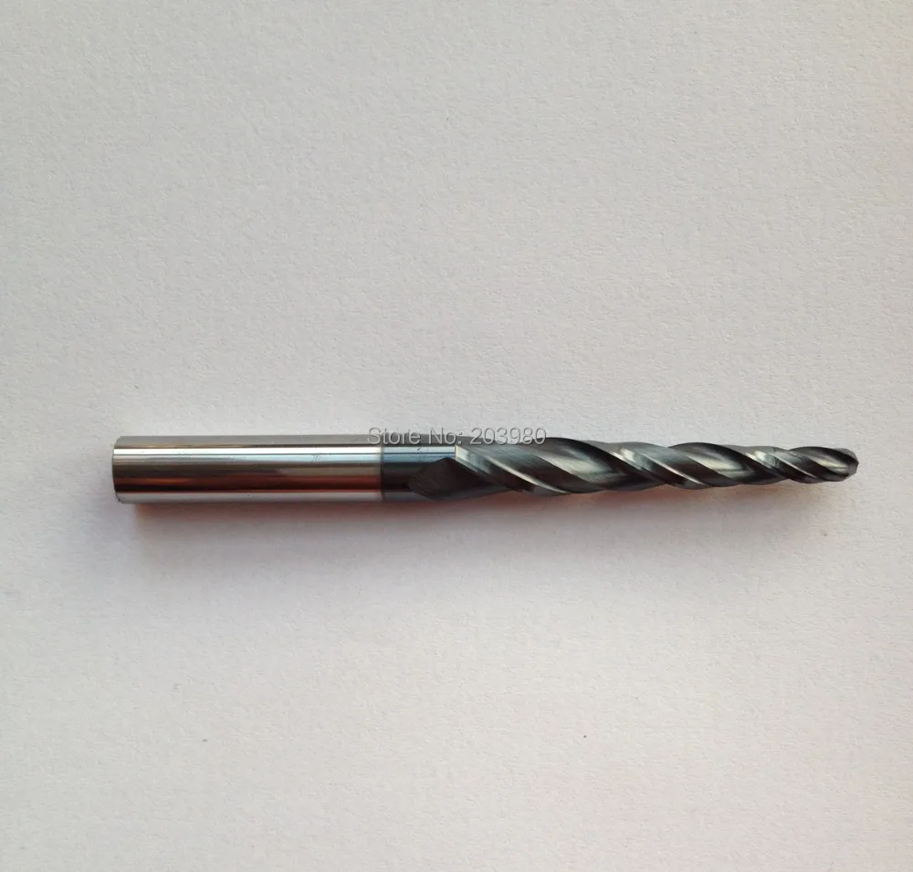 

R2*D10*70*110L*2F HRC55 Tungsten solid carbide Coated Tapered Ball Nose End Mills taper and cone milling cutter