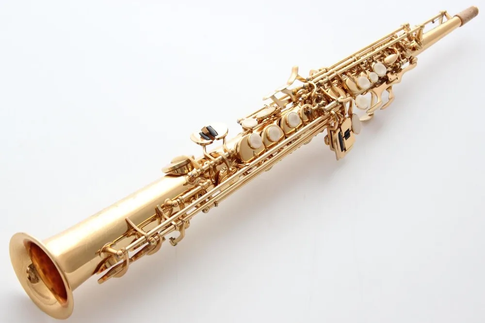 Brand Professional Soprano Saxophone 802 Gold Lacquer Musical