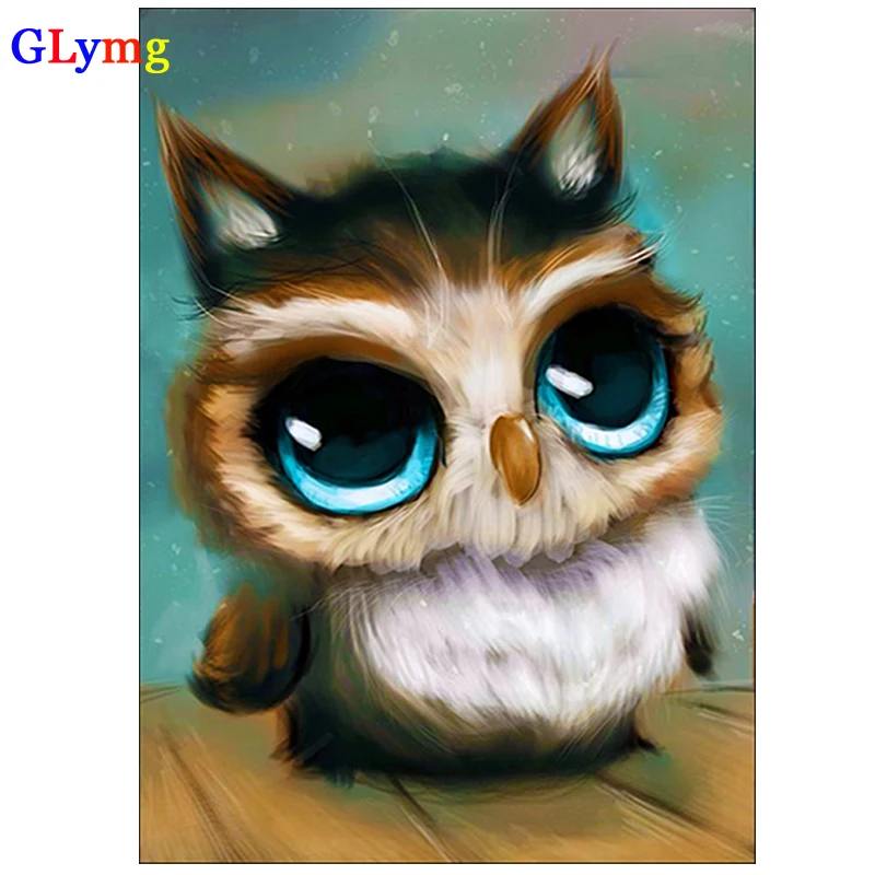 GLymg Diamond Embroidery Cartoon animation Owl Full Square Diamond Painting Cross Stitch Rhinestones Embroidery Gift Home Decor