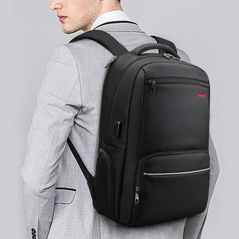 Tigernu, мужской нейлоновый рюкзак для ноутбука, противоугонные Водонепроницаемые рюкзаки, большая емкость, USB зарядка, школьный рюкзак, мужской рюкзак для путешествий, Mochila