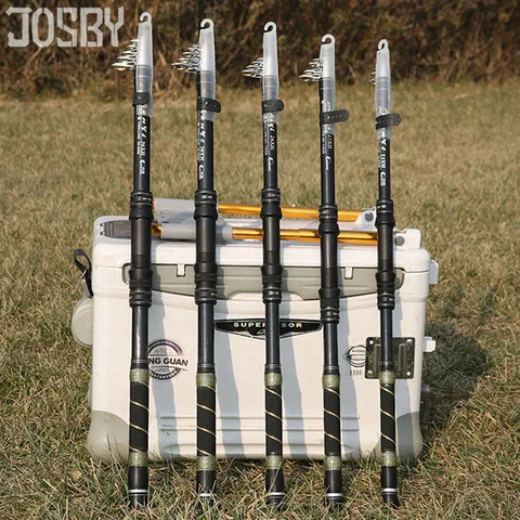 Josby Fibra Frp Vara de Pesca Telescópica 2.1-3.6m Hastes Mar Vara de Pesca Telescópica Spinning Pesca Pólo Curta