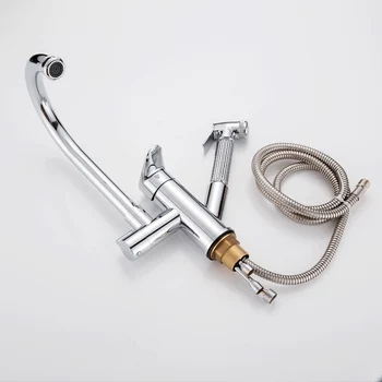 

Kitchen pressurized faucet full copper wash vegetable basin Pull out faucet cold tropical high pressure faucet nozzle