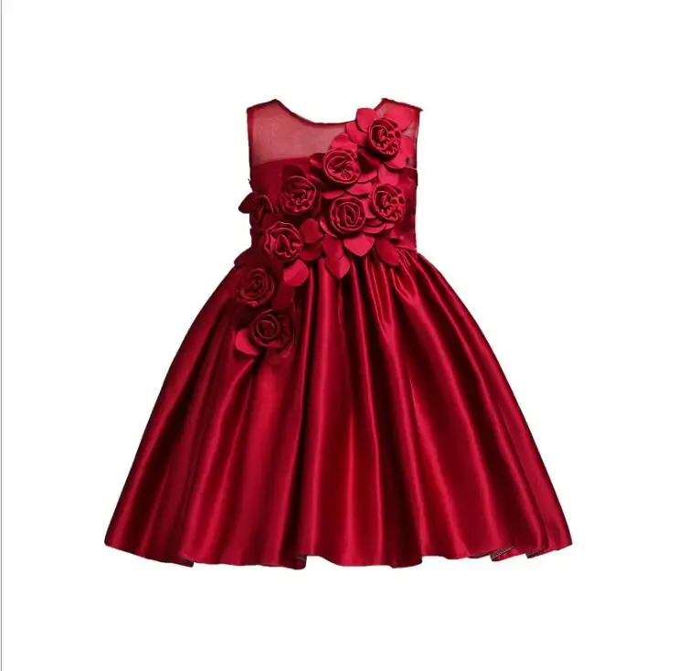 

2018 New Baby Girls Floral Bow Dresses, Princess Kids Cute Flower Dress 6 pcs/lot,Wholesale