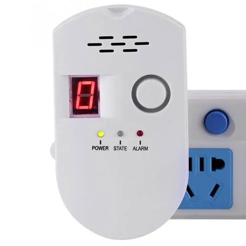 Kopen Eu Gas Detector Keuken Security Brandbaar Gas Detector Lcd Lpg Lng Kolen Natural Gaslek Alarm Sensor Waarschuwing Detector