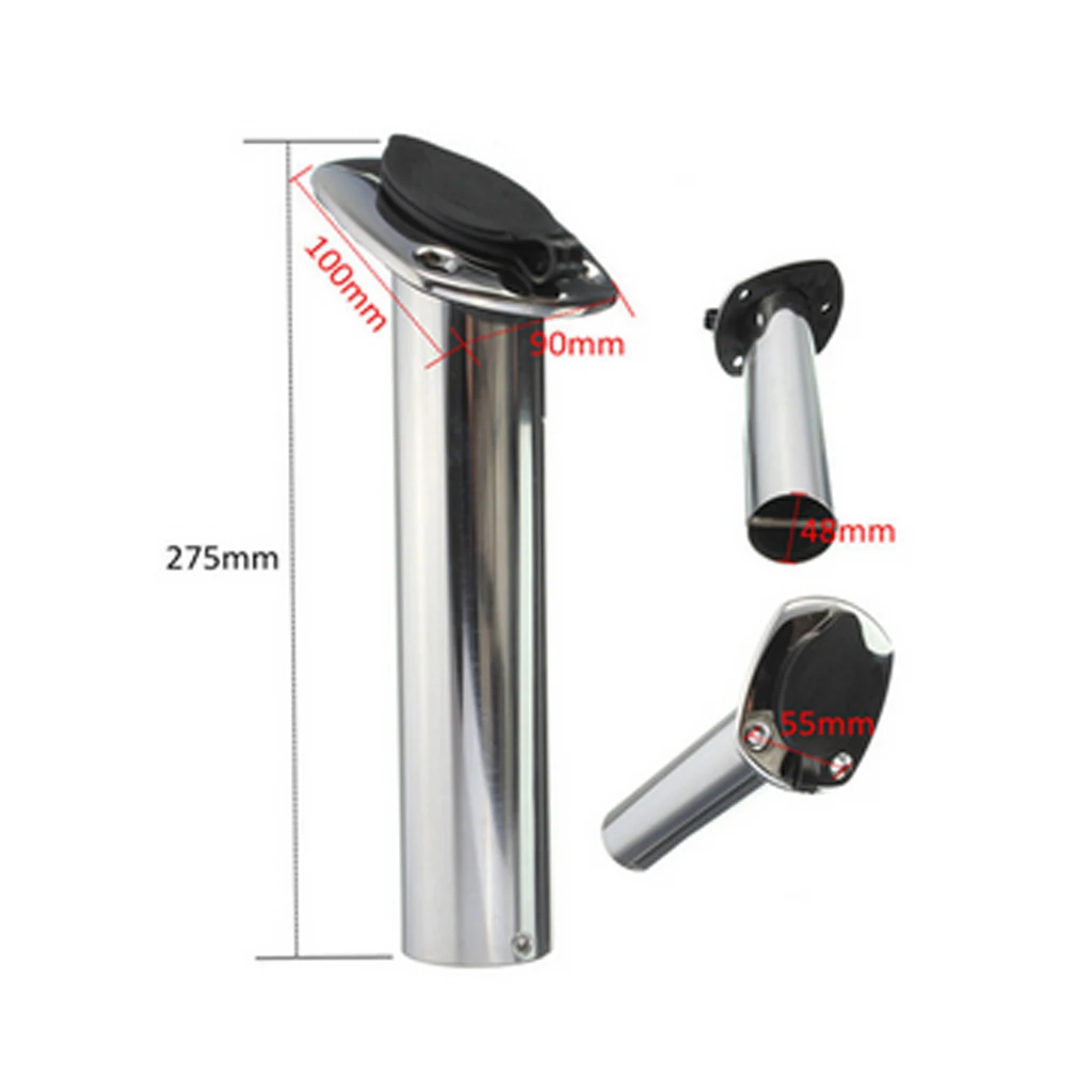 New Hot Stainless Steel Boat Fishing Rod Holder Flush Mount Pole Stand 30 Degree for Kayak Canoe Fishing Boat Accessories
