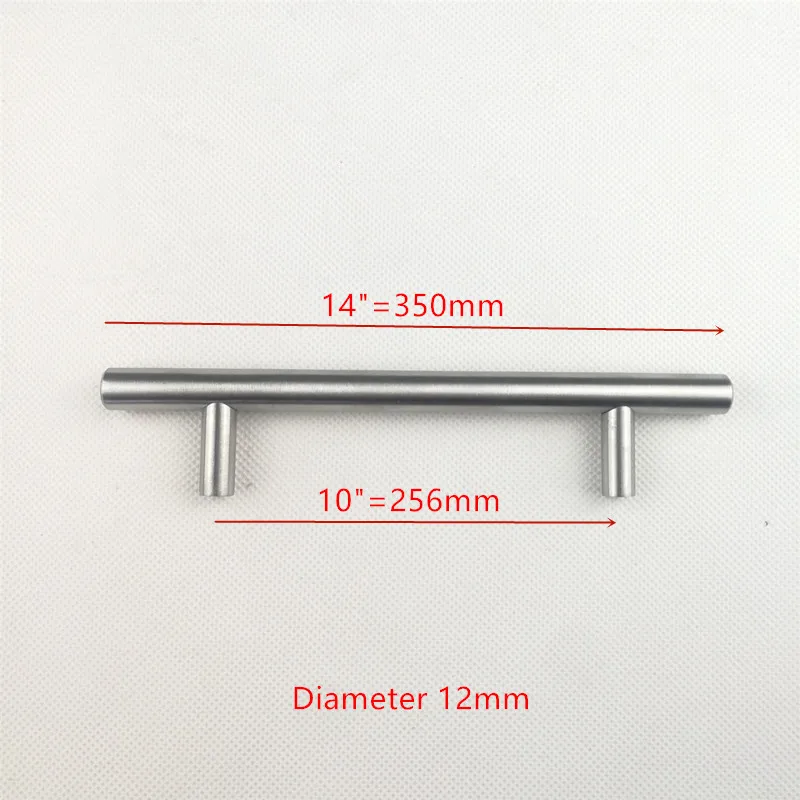 Диаметр 12 мм Нержавеющая сталь матовая золотая ручка дверца кухонного шкафа Т-образная ручка "~ 24"