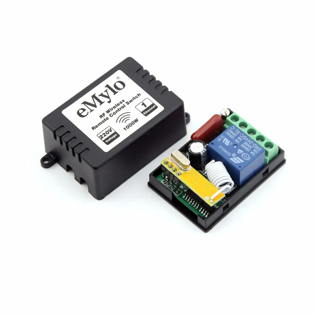 EMylo RF переключатель переменного тока 220V 1000W 230V 240V 4 кнопки передатчик & 4X 1 канал