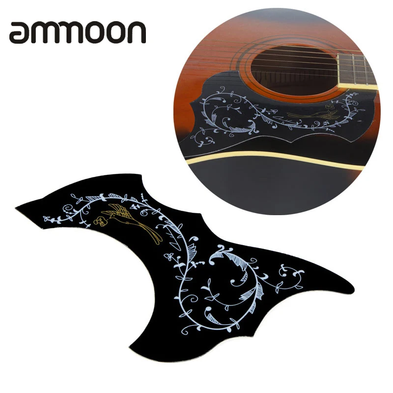 Acoustic Guitar Pickguard Scratch Plate PVC Black High Quality Bird