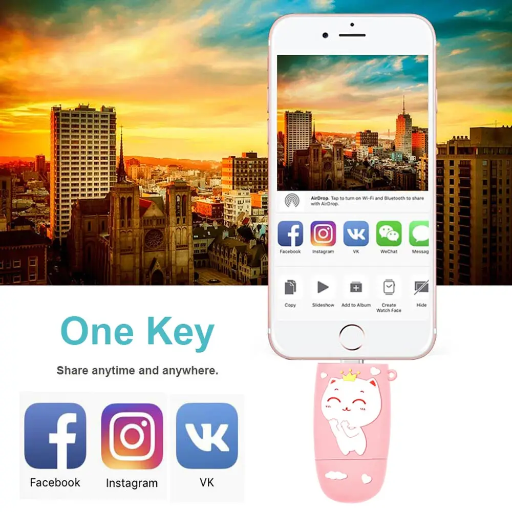 Ingelon USB флэш накопитель для iPhone X/8/7/7 Plus/6 Plus/6s/5/SE ipad ipod зашифрованные флэшку 32gb 64gb 128gb