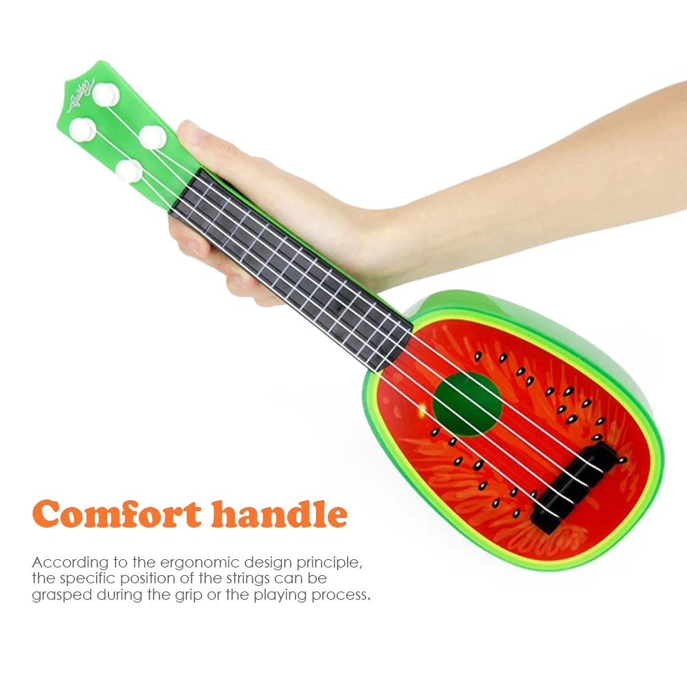 Имитация укулеле мини-гитары-фрукты, игрушка 38 см, 4 струны, имитация мини-гитары, Детский развивающий музыкальный инструмент, игрушка в подарок